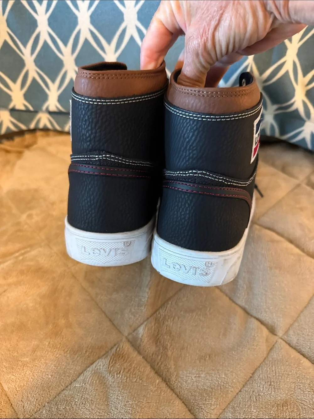 Levi's Black and Brown High-Top Sneakers